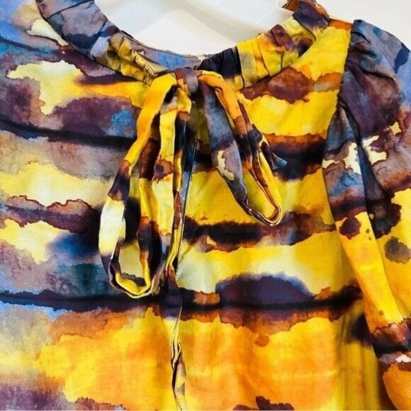 Marie Oliver Wren Top Silk in Tuscan Sunset In Multi Women’s Size Small - Picture 7 of 10